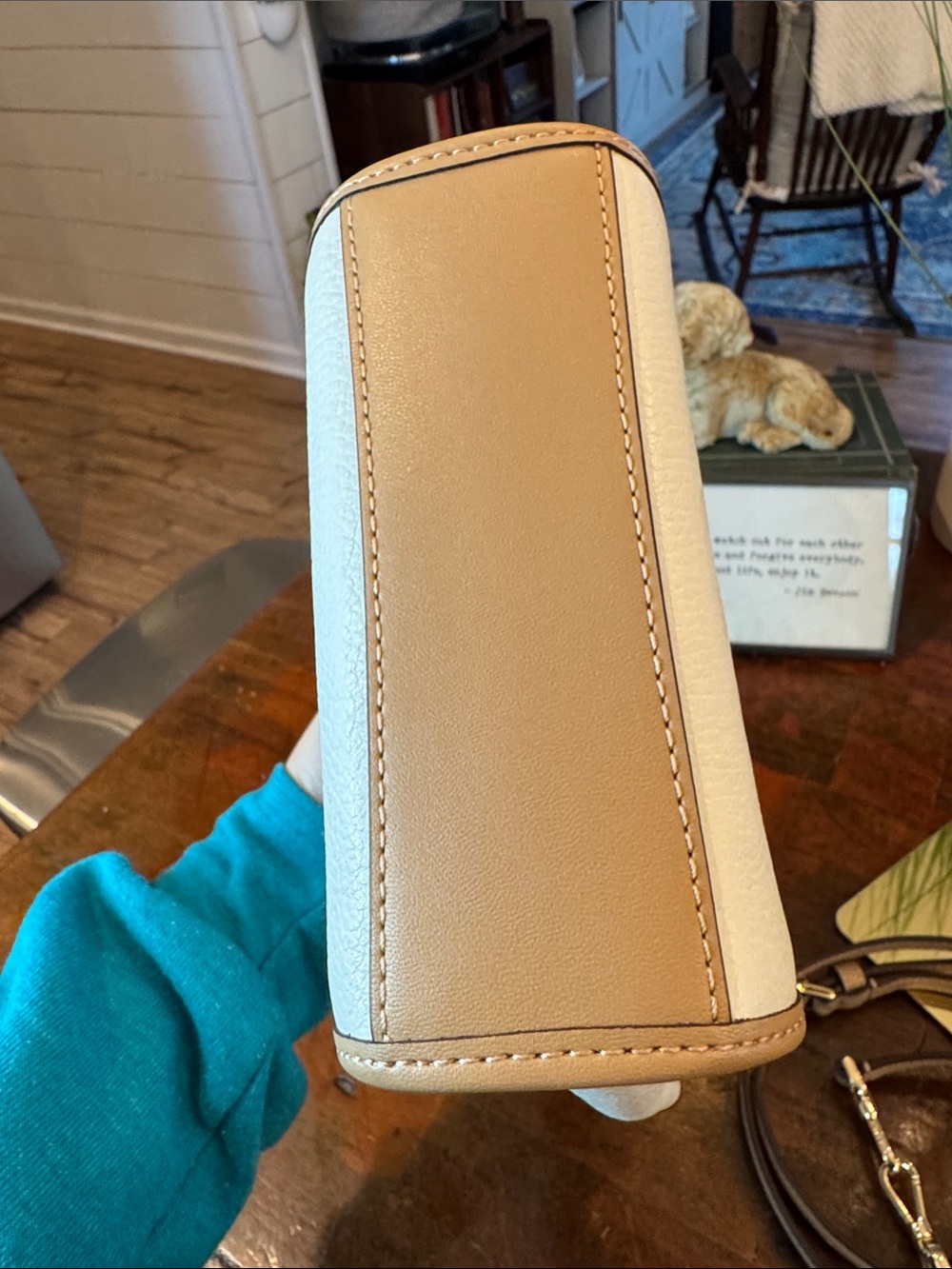 🩵kate spade White and Tan Chip & Dale Mushroom Mini Satchel - Picture 8 of 9